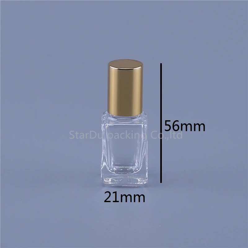 12 шт 5 мл 10 стеклянный рулон на бутылке квадратные флаконы с металлическим