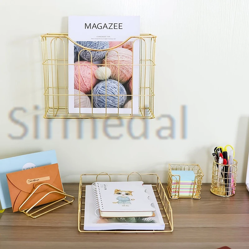 Настольный органайзер набор из 5 предметов держатель для карандашей с золотыми