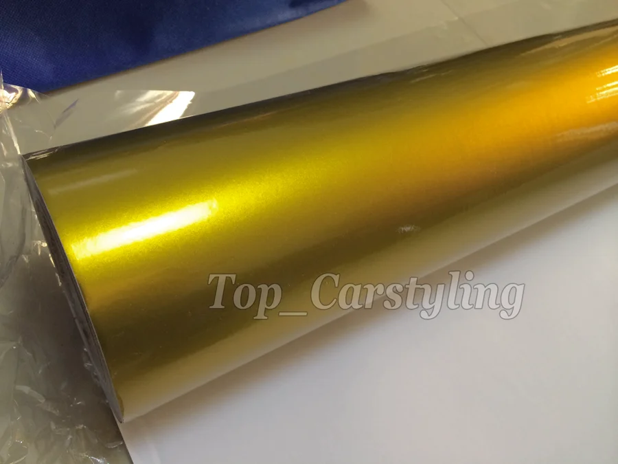 Желтое золото жемчужный блеск металлик конфеты виниловая обертка для всего