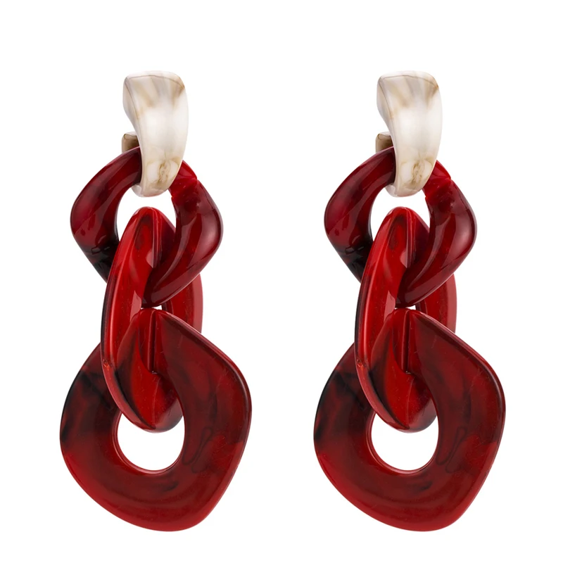 Большие винтажные женские акриловые серьги M &amp G с тремя кругами и зеленой