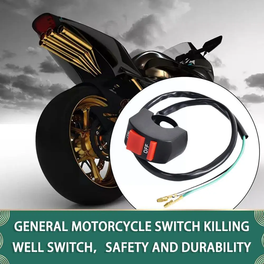 

Universal Motorcycle Flashing Flameout Switch Handlebar Two ON Core Light OFF Connector DC12V/10A Bike ATV Switch Wire Butt W8D6