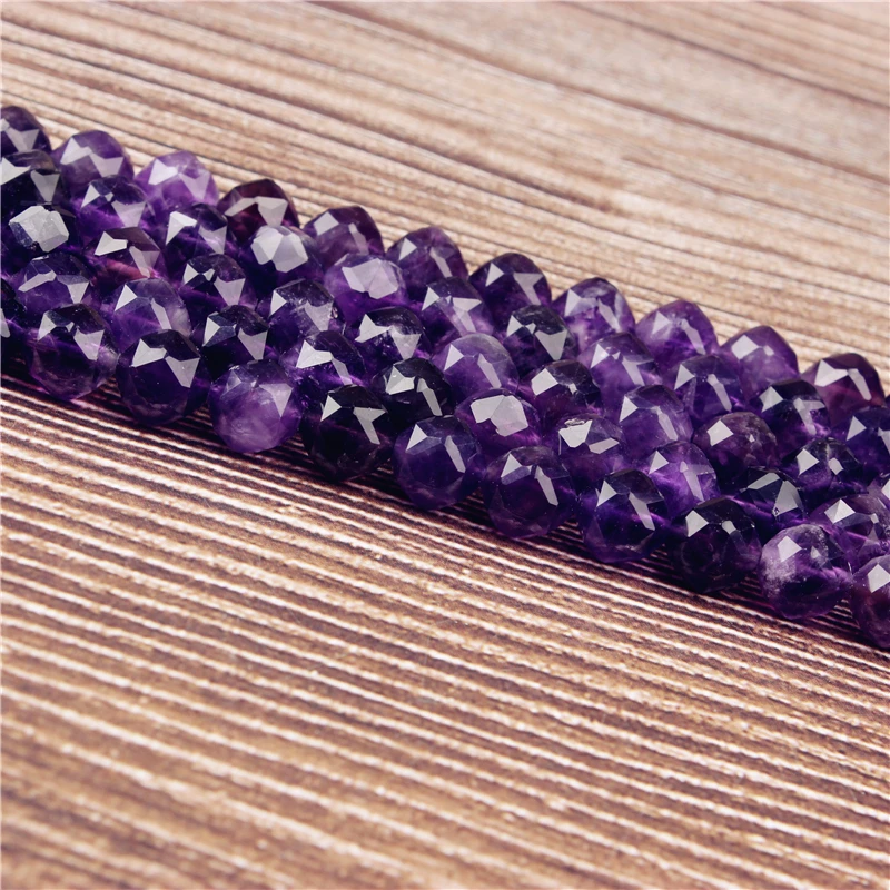 Lanli 8mm Fashion natural double star cutting Amethyst loose beads DIY stone bracelet and necklace | Украшения и аксессуары
