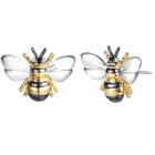 Серьги-гвоздики женские, желтого цвета, в виде пчелы