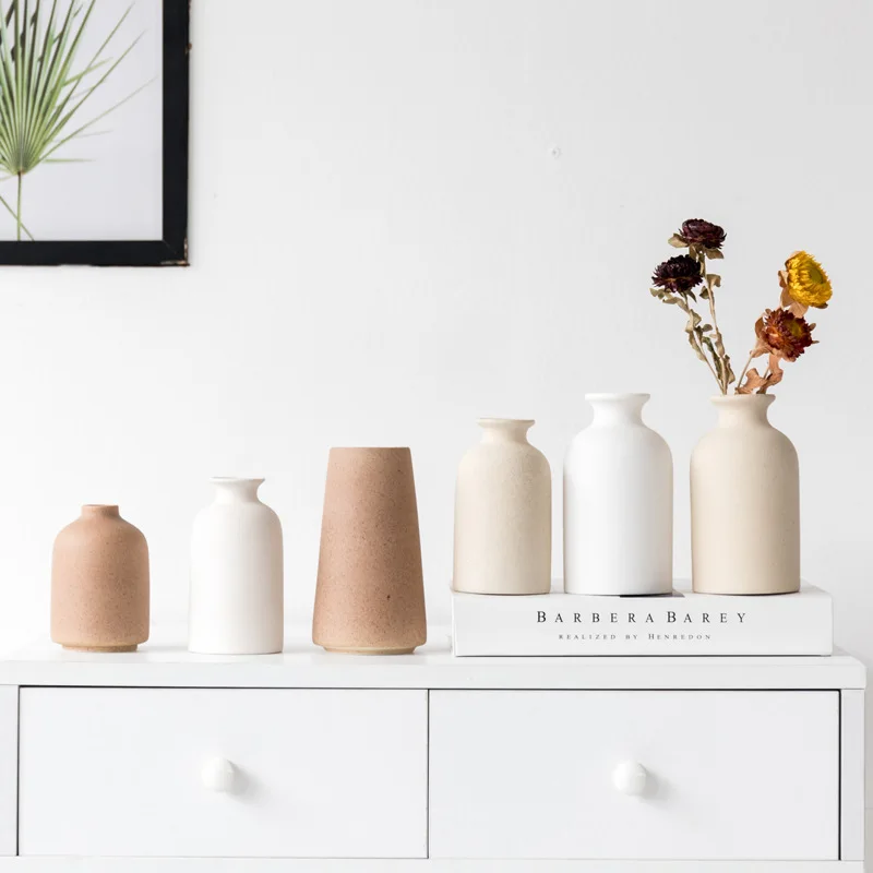 

Ceramic Vases Simple Retro Frosted Ceramic Decoration Creative Home Furnishings Nordic Retro Pastoral Vase Crafts