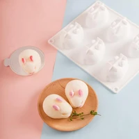 nueva casa 3d creativo de calidad alimentaria de silicona conejo helado molde para mousse pastel de chocolate para hornear