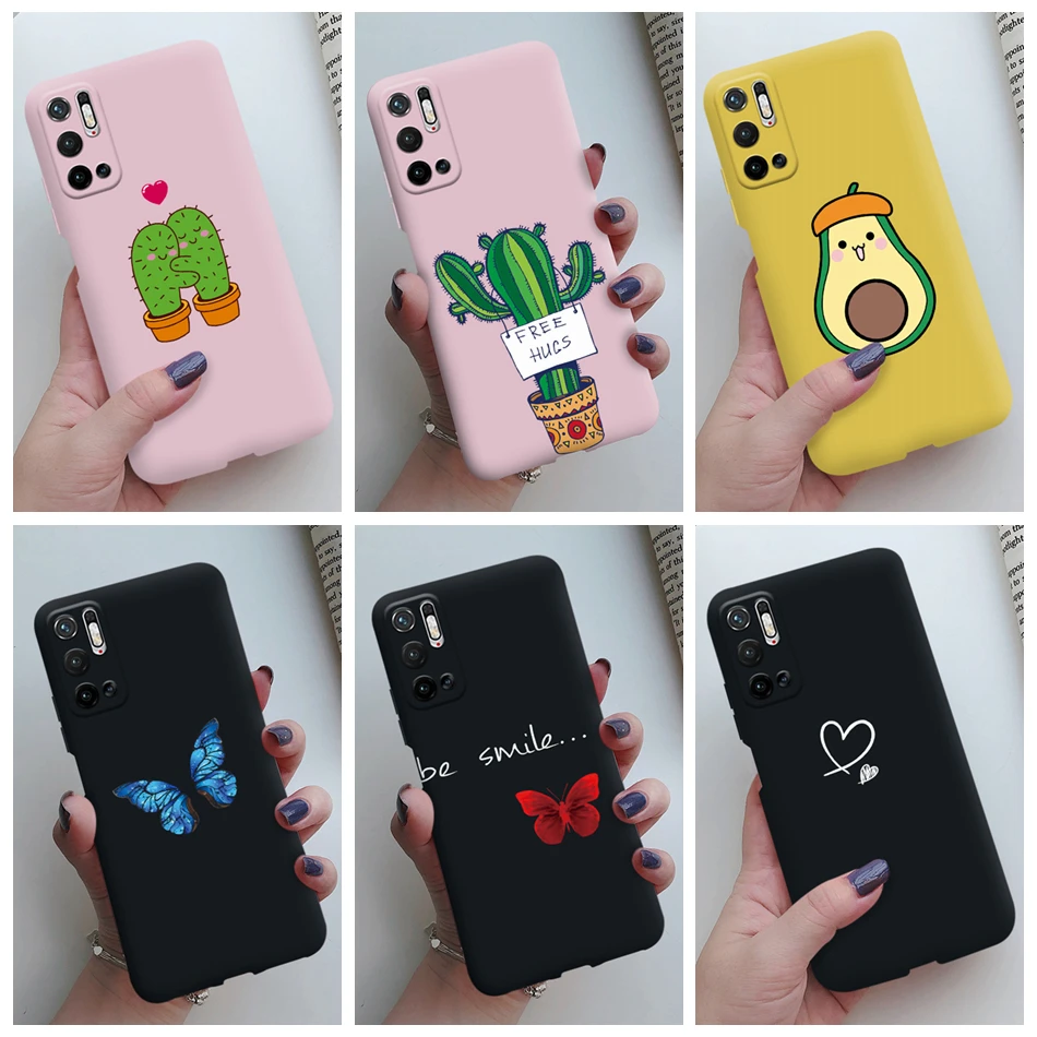 

For Xiomi Poco M3 Pro 5G Case Rubber Silicone Cute Cactus Avocado Back Cover Soft Shockproof Fundas For Xiaomi PocoM3 Pro Cases