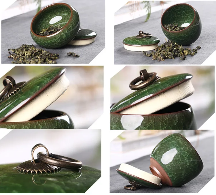 

JIA-GUI LUO Ceramic jar Tea storage box Sealed cans portable travel Tea Accessories Kitchen bar supplies Storage box D027