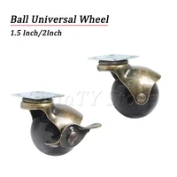 2pack 1 52 inch vintage antique ball caster wheels swivel caster with top plate pp no noise wheels for sofa cabinet furniture