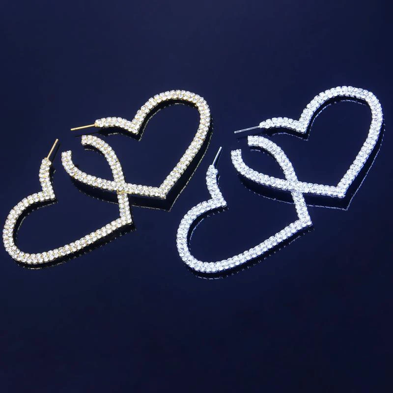 

Women Round Earrings Jewelry Exaggeration Fully-crystal Hoop Earrings Cute Sweet Exquisite Ear Stud Round Hoop Drop Earrings