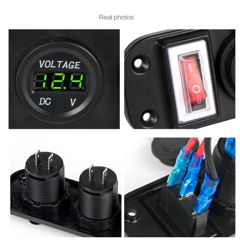 4 в 1 двойное зарядное устройство QC3.0 C-Igarette Зажигалка гнездо Цифровой вольтметр с