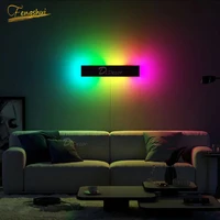 Modern RGB Lamp LED Wall Lights Nordic Minimalist Creative Background Wall Lamp Living Room Bedside iron light Ligting Sconce