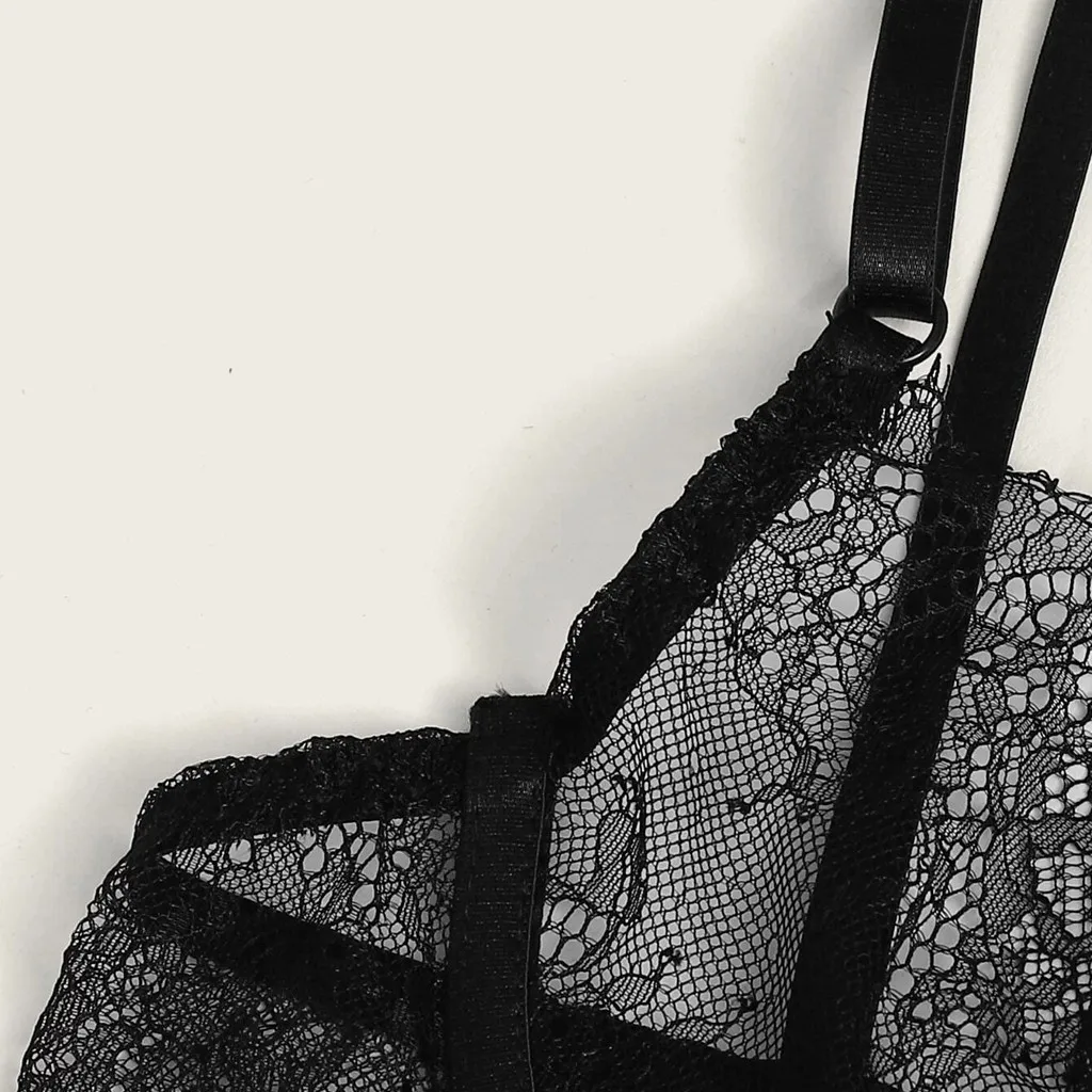 

Plus Size Sexy Lace Lingerie Femme Transparent Lace Bra Bandage Thong Erotic Underwear Set Porno Babydoll Langerie Sexy Clothes