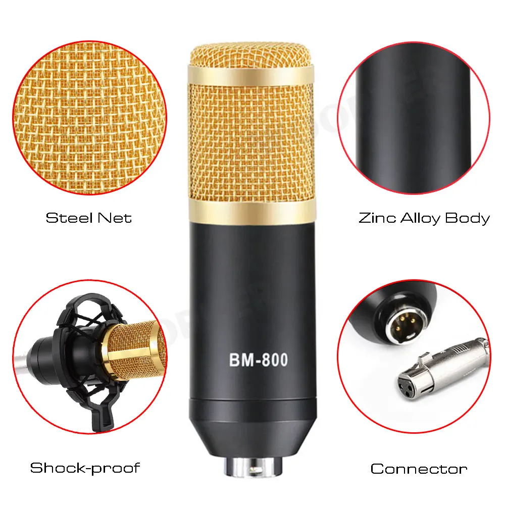 Bm 800 конденсаторный микрофон для караоке ПК Studio Braodcasting записи пения С звуковой