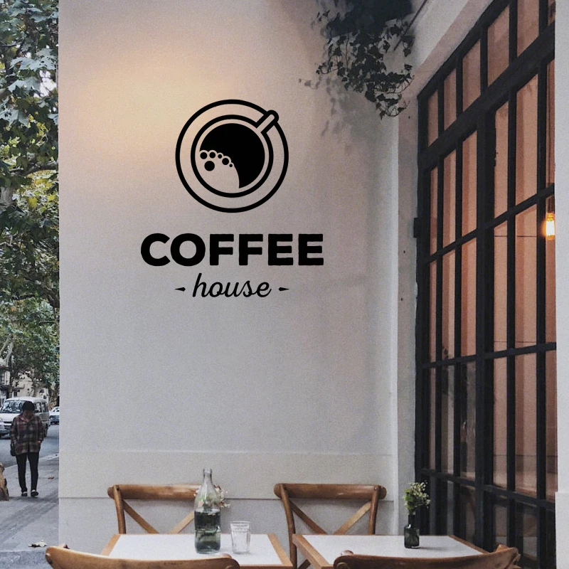 Кофейня наклейка чашка с молочным чаем виниловый художественный Настенный декор