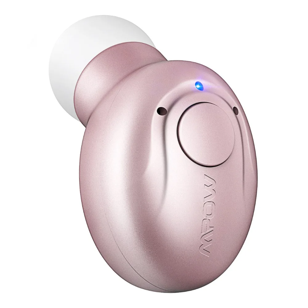 Mpow EM1 мини-наушники-вкладыши Bluetooth 4,1, одиночный беспроводной невидимый наушник, наушники-вкладыши с функцией громкой связи, чехол для переноски