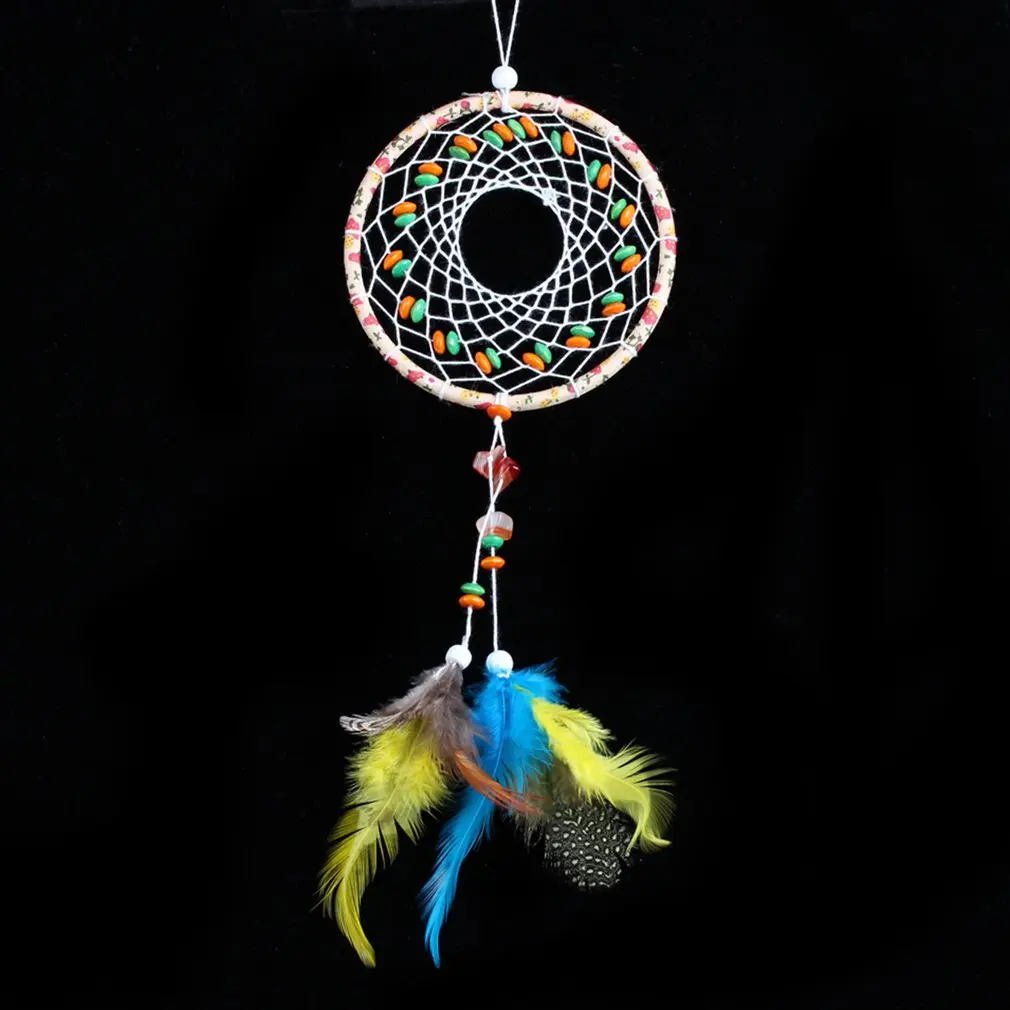 2018 Новый Многоцветный Ловец снов ручной работы вязаный хлопок с перьями красивое