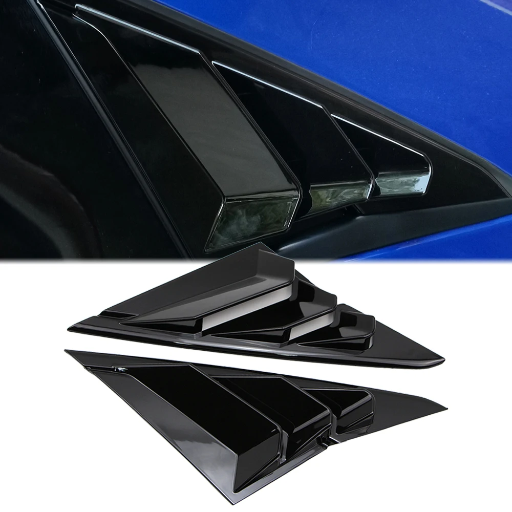 Cubierta de rejilla de ventilación de ventana lateral trasera para Honda Civic Type R / Hatchback 2017 2018 2019 2020, color negro brillante