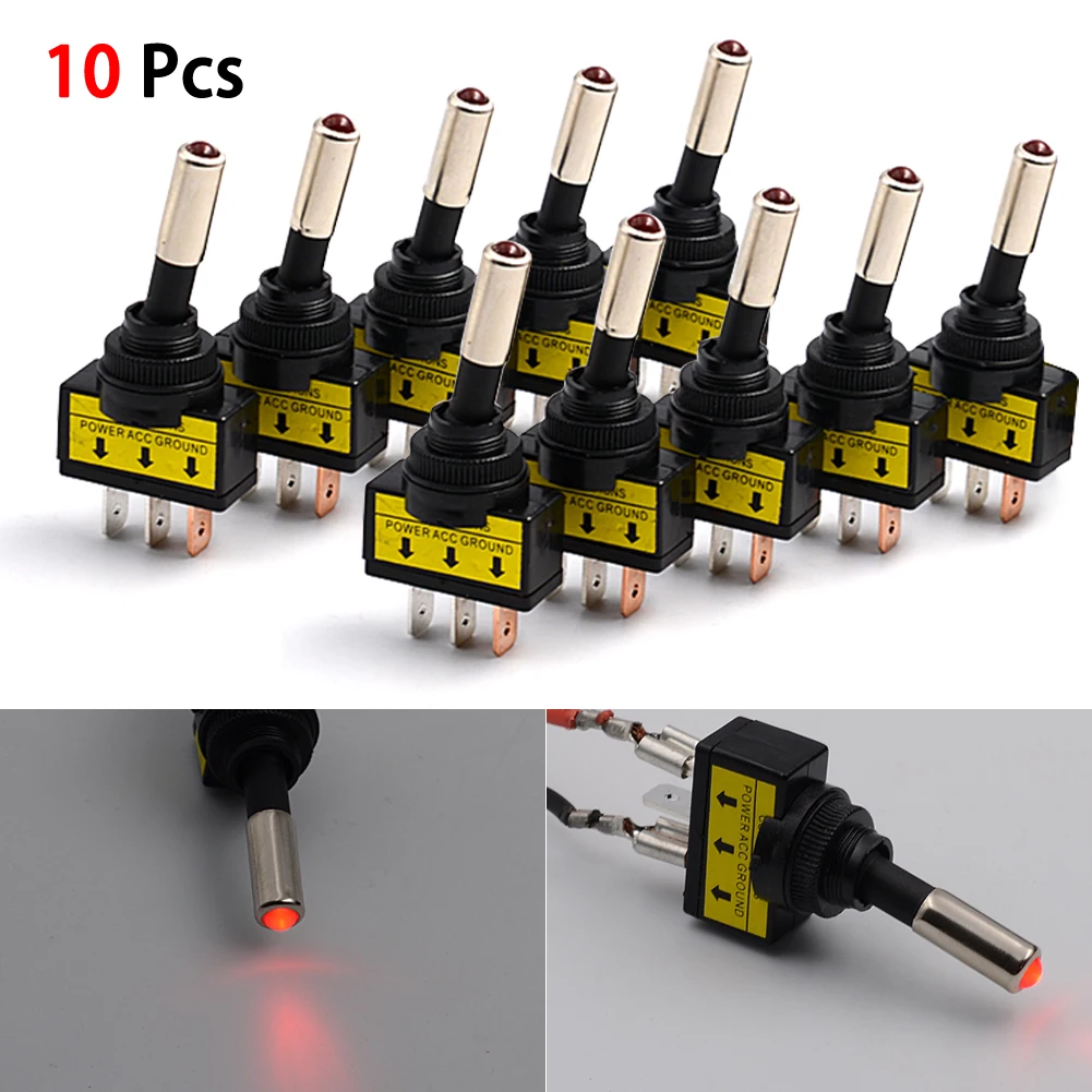 

100% Brand New Rocker Switch Toggle 12V Led Light Car Auto Boat Round ON/OFF SPST 2 Pole Design 20 AMP Built In LED Light Ship