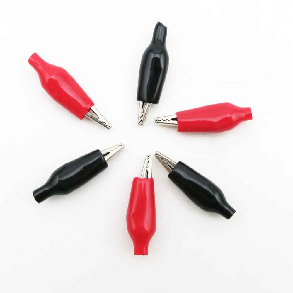 

20pcs28MM Metal Alligator Clip G98 Crocodile Electrical Clamp Testing Probe Meter Black Red with Plastic Boot Car Auto Battery