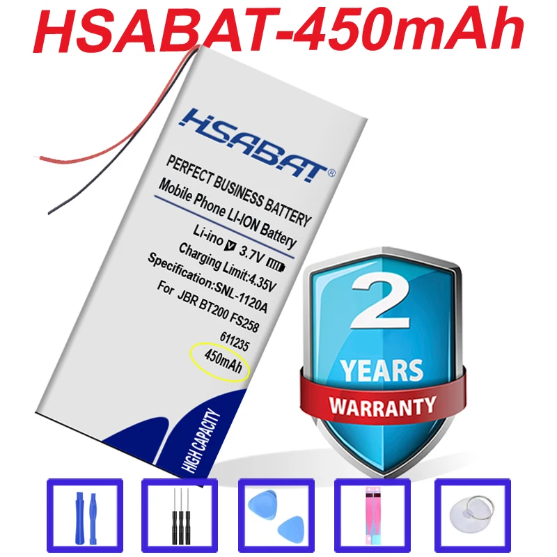 100% Новинка 450 мАч 611235 601235 батарея для JBR BT200 FS258 Bluetooth гарнитура MP3 MP4 MP5 gps DVR динамик