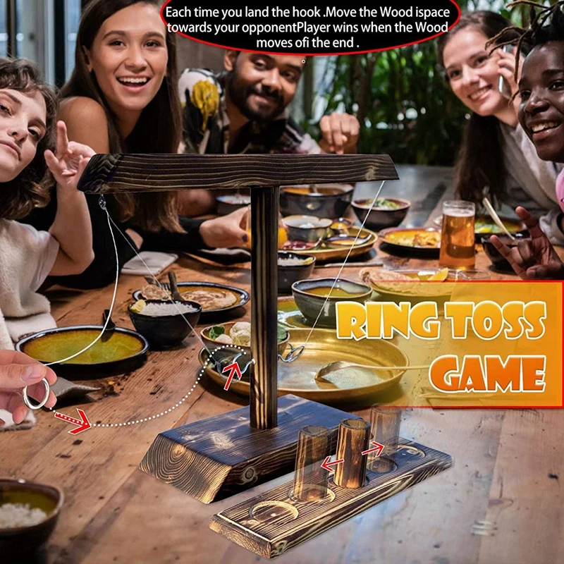 

Hooks Ring Toss is a Game for Children and Adults, This Hook and Ring Throwing Fighting Game is Perfect for Family Bar