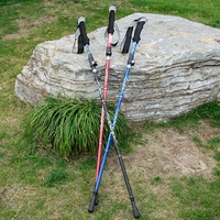 ultralight telescopic trekking pole auminum alloy anti shock hike folding stick