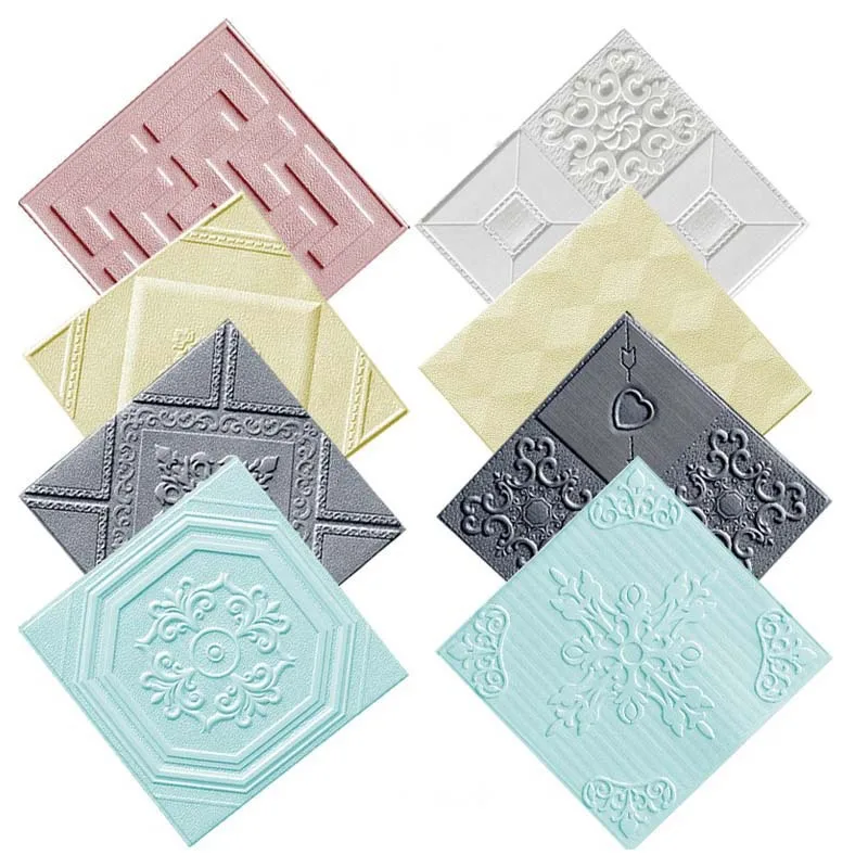 

10 PCS Self adhesive Wallpaper Peel and Stick 3D Wall Panel Living Room Brick Stickers Bedroom Kids Room Brick Papers Home Decor