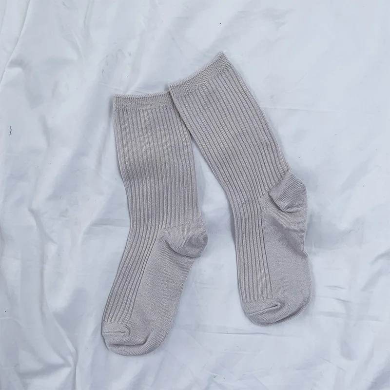 gray apricot SP&CITY, корейские, мерсеризованные, одноцветные носки, женские, цветные, короткие носки, лаконичные, вязаные, хлопковые, женские носки, Harajuku Meias, осенние носки - Цвет: gray apricot