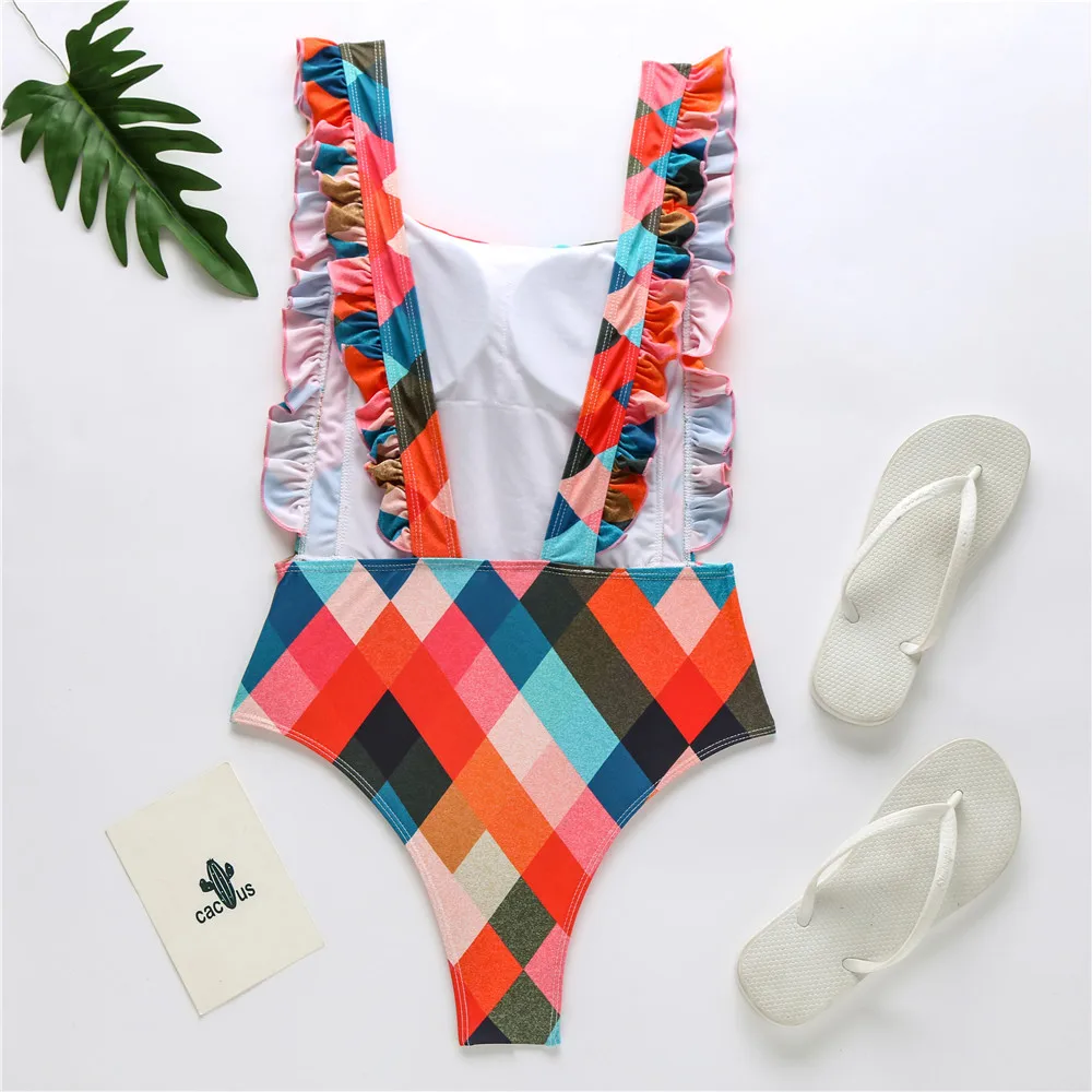 Цельный купальник сексуальный на шнуровке бикини с открытой спиной пуш ап