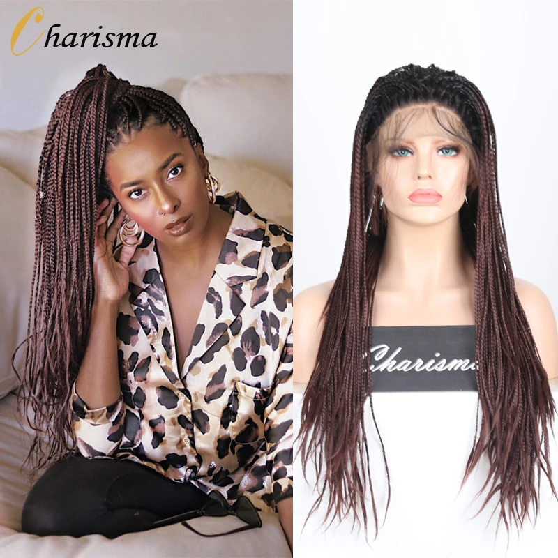 Харизма Длинный Темно коричневый парик с эффектом омбре бесплатная часть