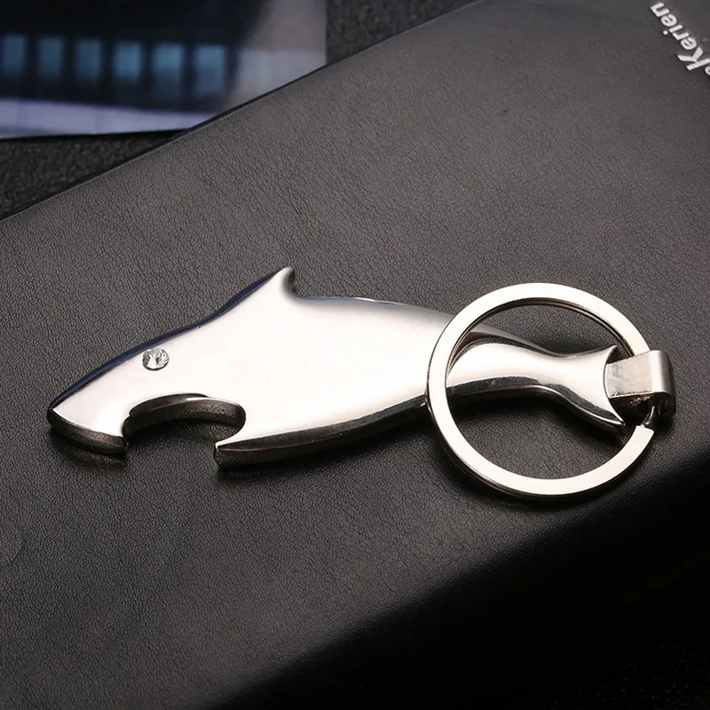 Fashion Creative Shark Bottle Opener Keychains For Men Women Keychain Metal Car Key Ring Bag Wallet Pendant Couple Gift llaveros | Украшения