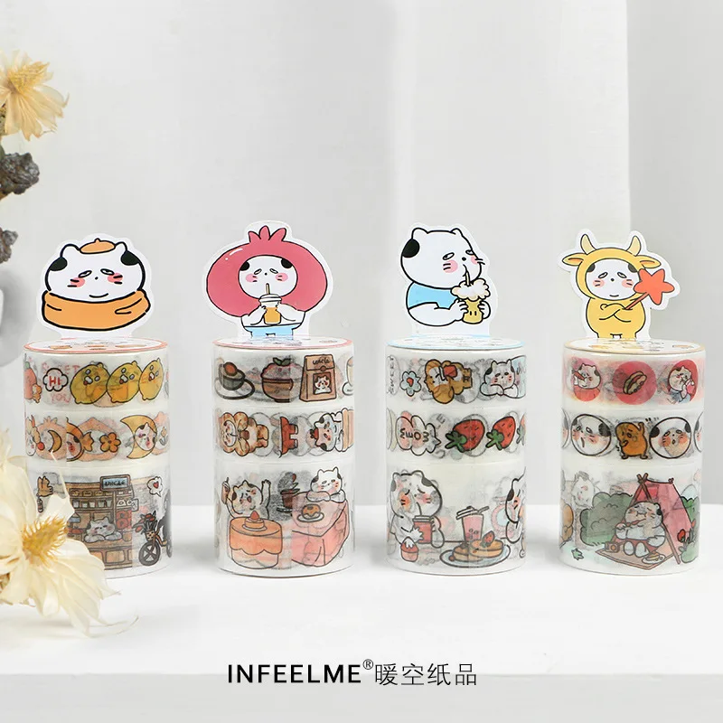 10 шт./Набор/1 партия клейкая лента из рисовой бумаги кота дядя Чай магазин