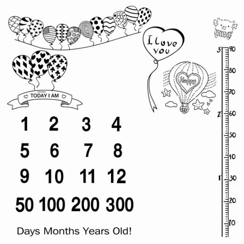 

Baby Milestone Blanket Photo Background Cloth Month Digital Photography Clothing Photo Prop Bornth Accessories Boy Simple Framed