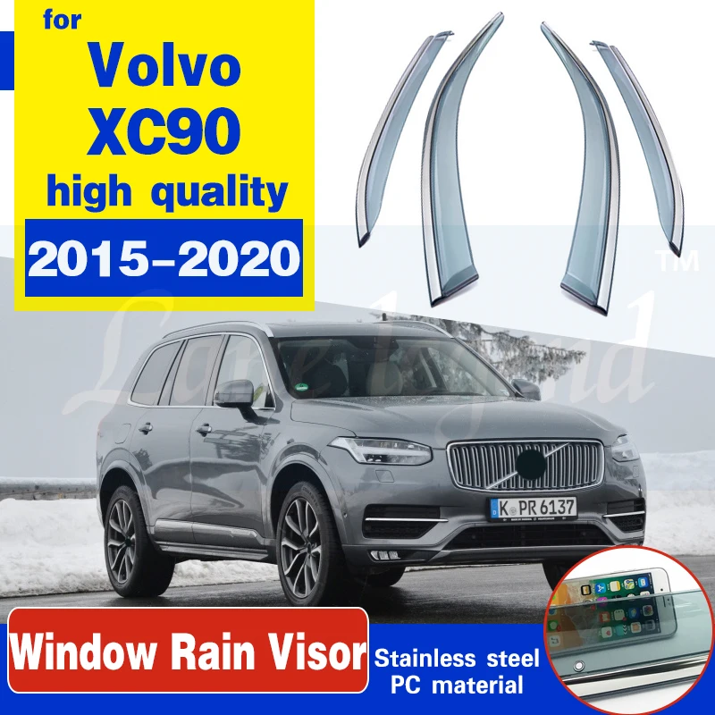 

For Volvo XC90 2015-2020 window visor car rain shield deflectors awning trim cover exterior car-styling accessories parts