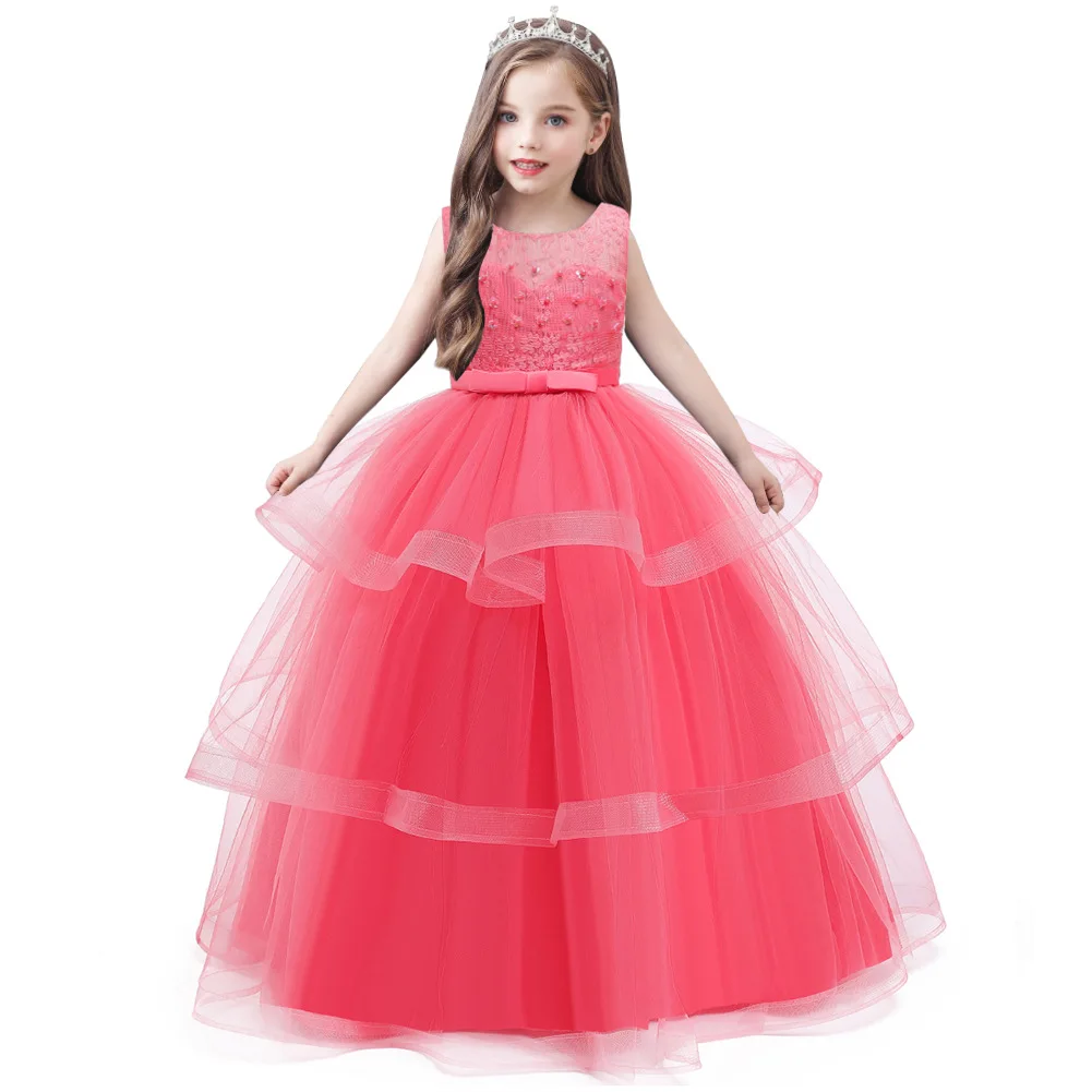 Girls Communion dress Kids Wedding Elegant Flower Embroidery Party Tulle Princess Birthday Dress First Gown for | Детская одежда и
