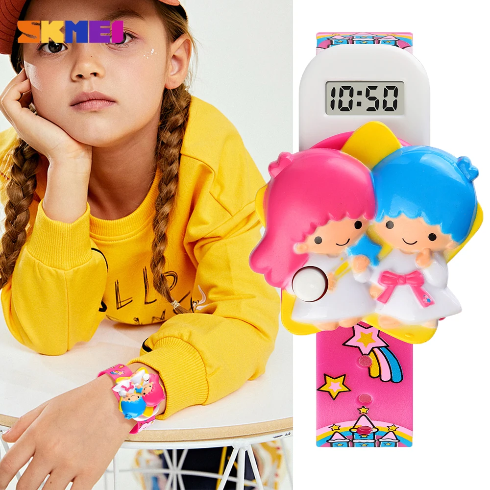 

New SKMEI Digital Children's Watches Bracelet Angel Baby Cartoon Electronic Kids For Boy Girls Clock Waterproof Wristwatch Gifts