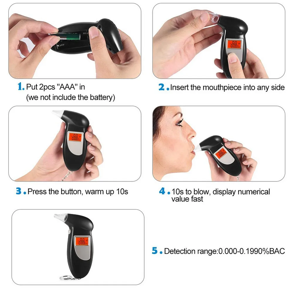 Профессиональный анализатор содержания алкоголя в выдыхаемом воздухе дыхания