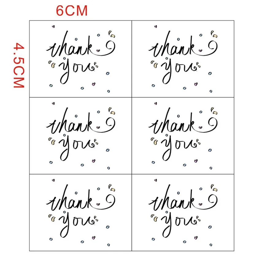 600 шт./лот наклейка-этикетка спасибо прямоугольные наклейки-этикетки для