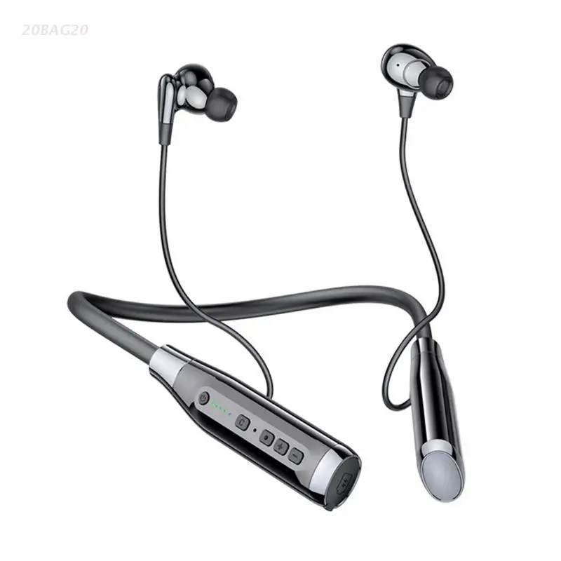 

Neck Hanging Earbuds with Microphone Sweat Resistance for Sports Gym Office