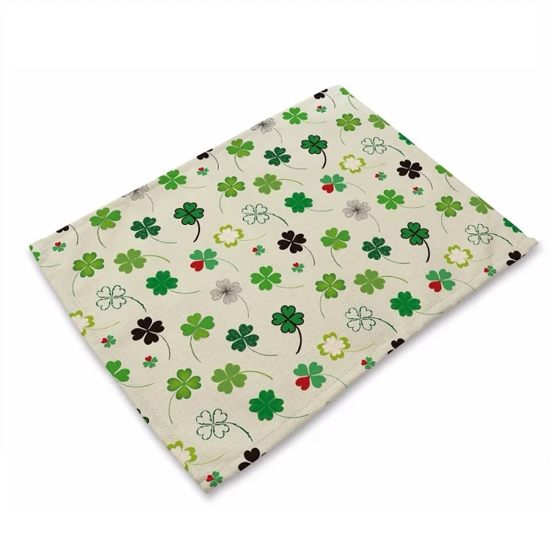 CAMMITEVER Клевер зеленые растения Листья настольные коврики для обеденного стола