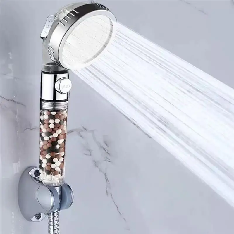 

Bathroom 3-Function SPA Anion Shower Head Ionic Stone Stream High Pressure Head Water Saving Handheld Filtration Shower 2021 Hot
