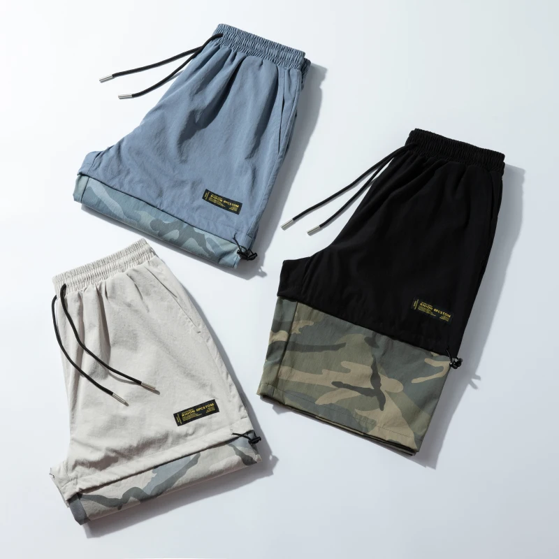 

New Men Casual Shorts 2021 Summer Mens Korean Fashions Joggers Pants Male Streeetwear Spliced Sweat Shorts Bodybuilding Shorts