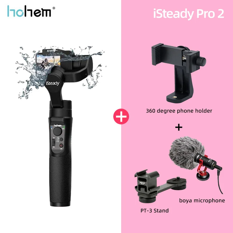 Hohem iSteady Pro 2 3-осевой портативный монопод с шарнирным замком для DJI Osmo экшн Камера стабилизатор для GoPro Hero 7/6/5/sony RX0 спортивные Камера - Color: KIT E