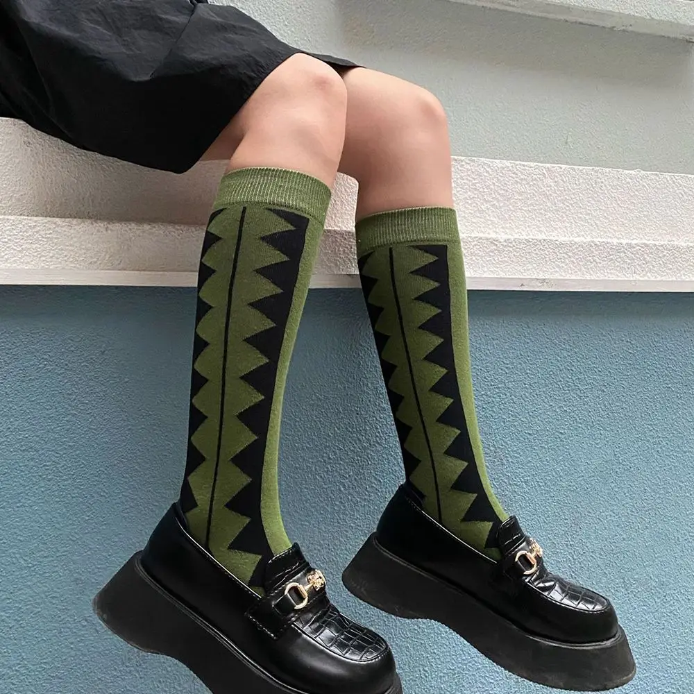 

Personality Unique Cool Cotton Street style Geometric Women Calf Socks Y2K Stockings High-tube Socks Korean Style Socks