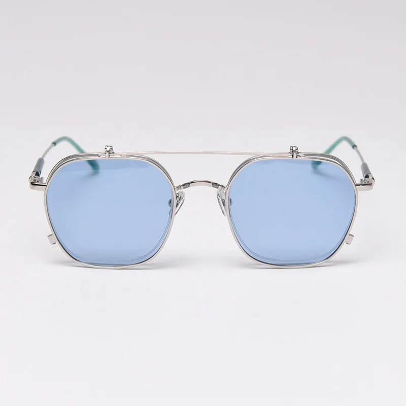 

KLASSNUM Steampunk Sunglasses Round Metal Women Men Style Retro Flip Circular Double Metal Double lens Sun Glasses