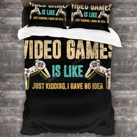a day without video games is like funny gamer boy bedding set duvet cover pillowcases comforter bedding sets bedclothes