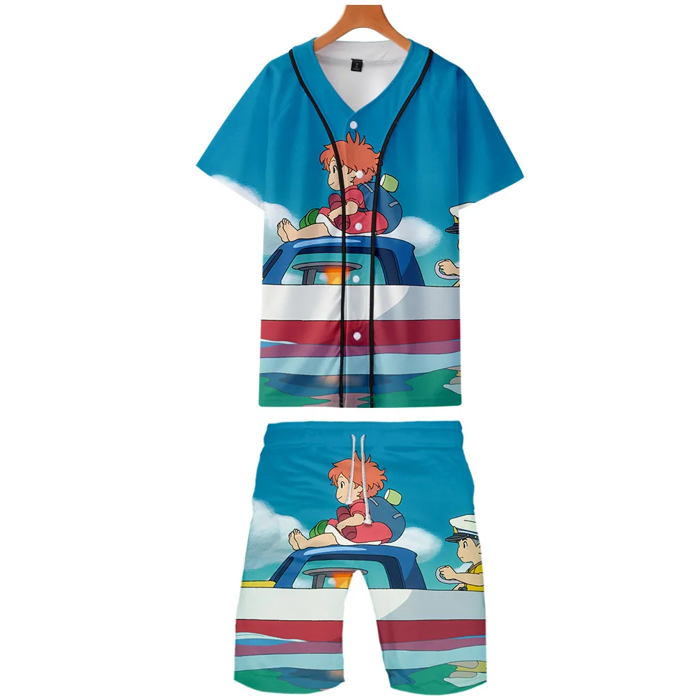 

Ponyo On The Cliff 3D Printed Two Piece Set Summer Baseball T-shirts+Casual Shorts Fashion 2021 Trendy Streetwear Clothes