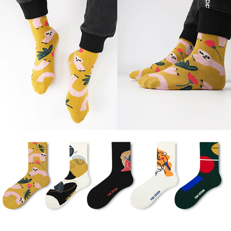 

Socks Men and Women Trendy Brand Mid-tube Socks High-top European and American Hip-hop Letters Skateboard Stockings