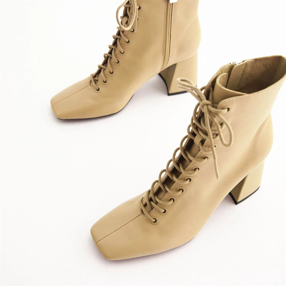 

2020 Fashion Brand Women Ankle Boots White fashion High Heels Ladies Shoes Woman Party Dancing Pumps Basic Leather Boots DEEZLA