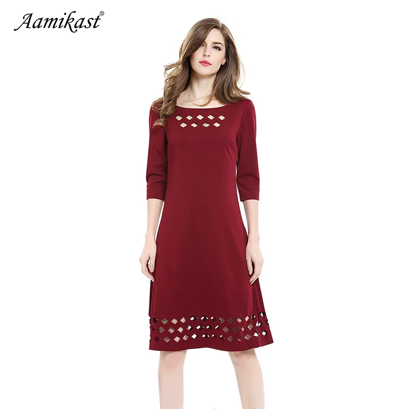 

Women Dresses New 2022 New Hot Sale O-neck Sequined 4/3 Sleeve Patchwork Physical Party Cocktail Business A Line Dresses
